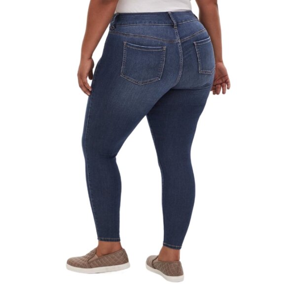 Torrid Denim Jeggings Womens 16S Skinny Medium Wash Faux Pockets 3 Button Front - Picture 6 of 6